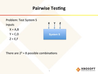 Pairwise testing - Strategic test case design | PDF
