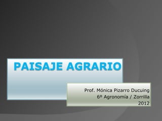 Prof. Mónica Pizarro Ducuing
      6º Agronomía / Zorrilla
                       2012
 