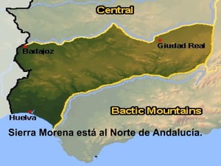Sierra Morena está al Norte de Andalucía. 