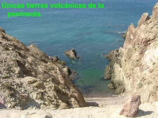 Únicas tierras volcánicas de la península. 