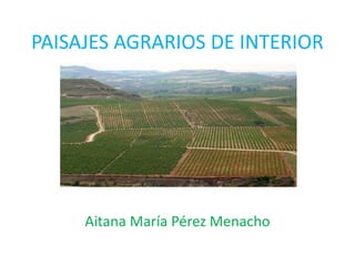 PAISAJES AGRARIOS DE INTERIOR
Aitana María Pérez Menacho
 