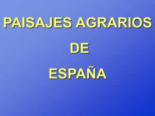 PAISAJES AGRARIOS
       DE
     ESPAÑA
 