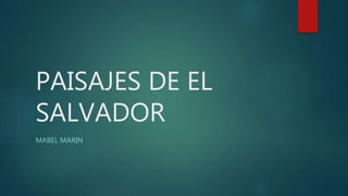 PAISAJES DE EL
SALVADOR
MABEL MARIN
 