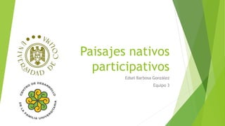 Paisajes nativos
participativos
Edsel Barbosa González
Equipo 3
 