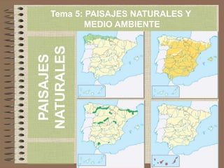 PAISAJES
NATURALES
Tema 5: PAISAJES NATURALES Y
MEDIO AMBIENTE
 