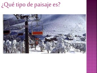 ¿Qué tipo de paisaje es?
 