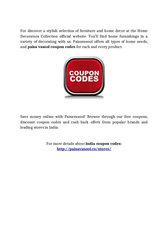 Paisavasool Provides You Unlimited Coupon Codes All At A Glance For Y