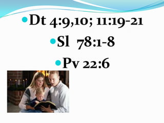 Dt 4:9,10; 11:19-21
Sl 78:1-8
Pv 22:6
 