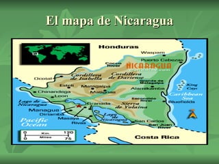 El mapa de Nicaragua 