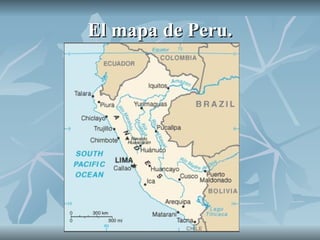 El mapa de Peru. 