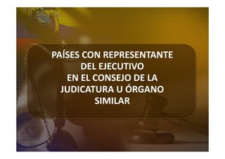 PAÍSES	
  CON	
  REPRESENTANTE	
  
        DEL	
  EJECUTIVO	
  	
  
   EN	
  EL	
  CONSEJO	
  DE	
  LA	
  
  JUDICATURA	
  U	
  ÓRGANO	
  
               SIMILAR	
  	
  
 