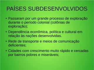 Países Desenvolvidos, subdesenvolvidos e emergentes | ODP | Economy ...
