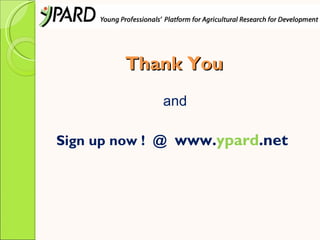 Thank You
             and

Sign up now ! @ www.ypard.net
 