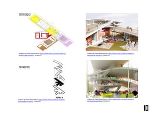 10
SETORIZAÇAO
PAVIMENTOS
Imagens do rojeto disponível em: https://www.evolo.us/cultural-center-in-
denmark-big-architects/. 24/04/223
Imagens do rojeto disponível em: https://www.evolo.us/cultural-center-in-
denmark-big-architects/. 24/04/223
Imagens do rojeto disponível em: https://www.evolo.us/cultural-center-in-
denmark-big-architects/. 24/04/223
Imagens do rojeto disponível em: https://www.evolo.us/cultural-center-in-
denmark-big-architects/. 24/04/223
 