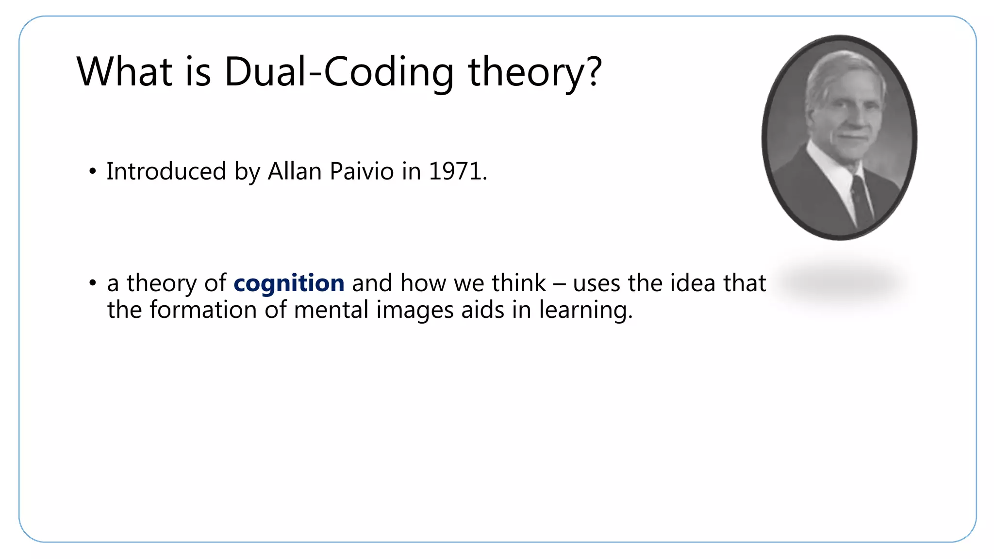 Paivios's dual coding theory | PPTX