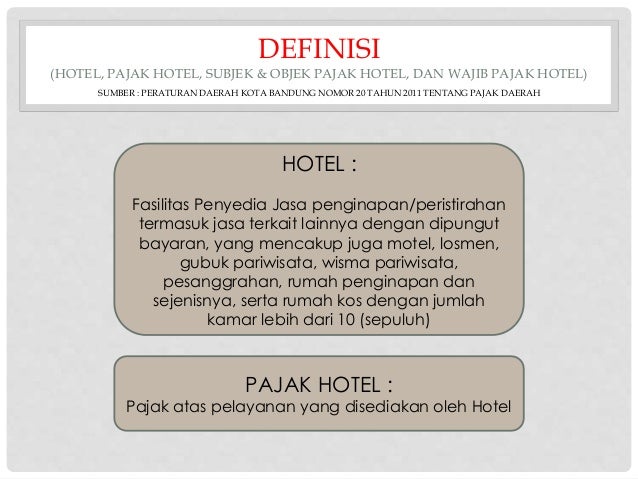 Pajak hotel dan pajak restoran (pajak daerah)