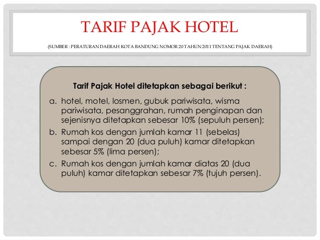 Pajak hotel dan pajak restoran (pajak daerah)