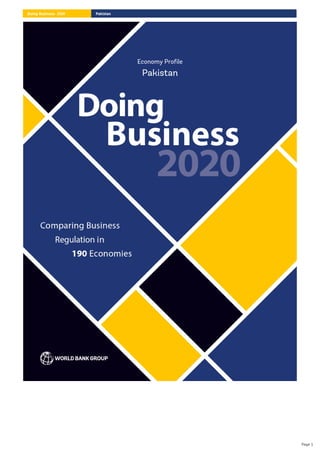 Economy Profile
Pakistan
Pakistan
Doing Business 2020
Page 1
 