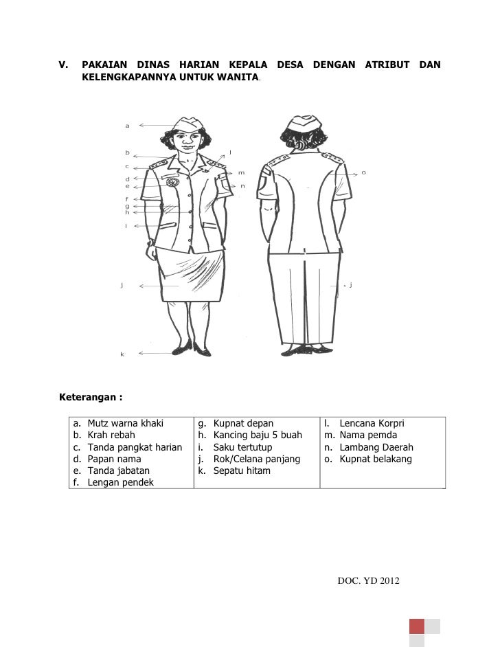 Pakaian dinas  kepala  desa 