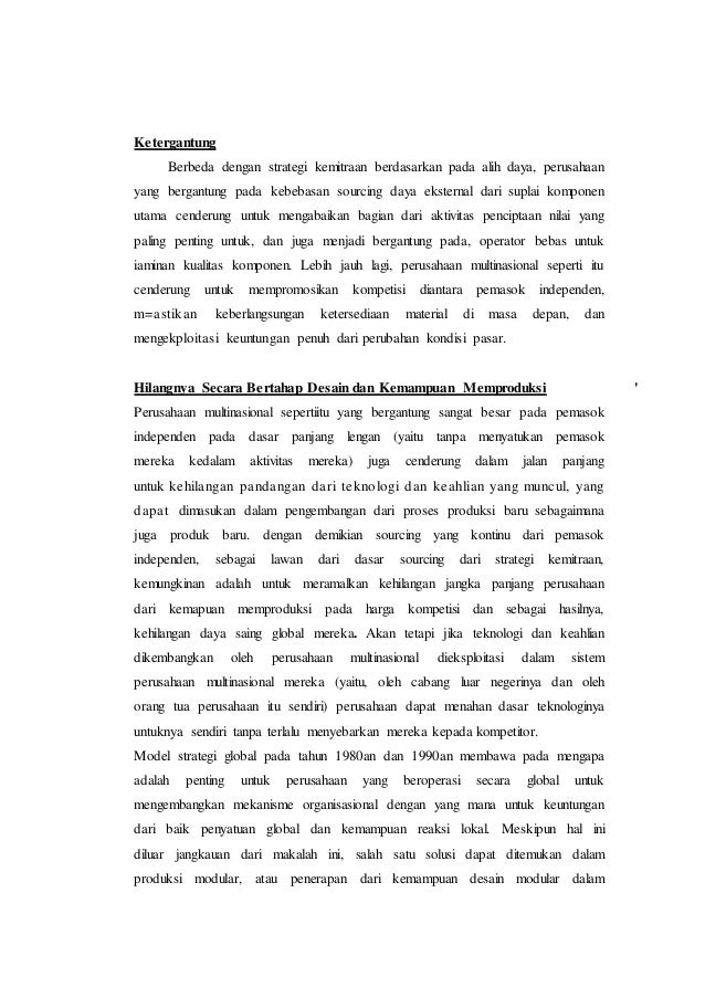 Strategi Sourcing Global Dan Keuntungan Kompetitif Berkelanjutan