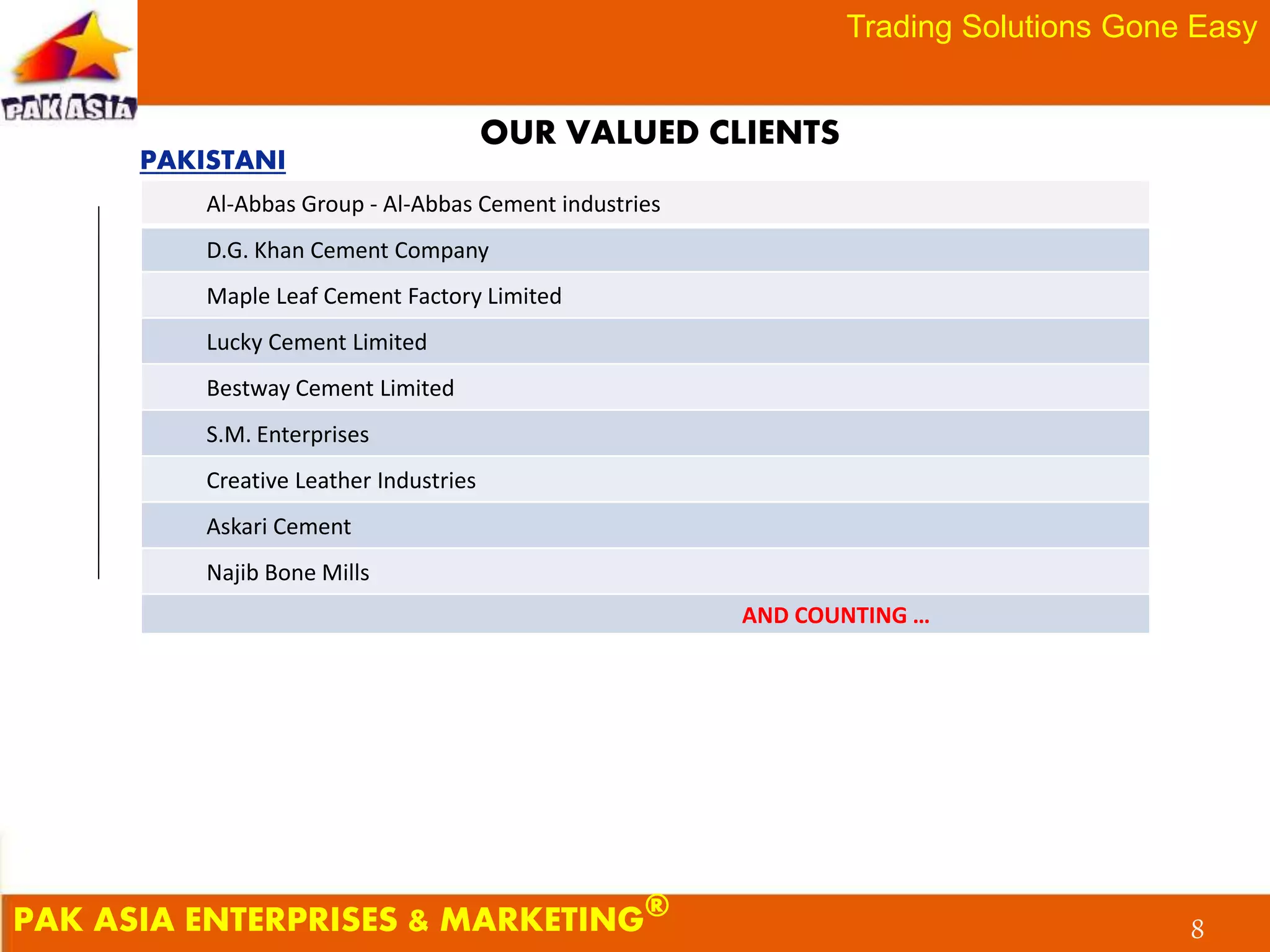 Pak asia company profile | PPTX | Commodities | Economy