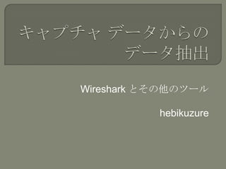 Wireshark とその他のツール

           hebikuzure
 
