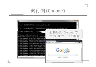 実行例(Win/Chrome)
起動した Chrome で起動した Chrome で
HTTPS なページを閲覧
 