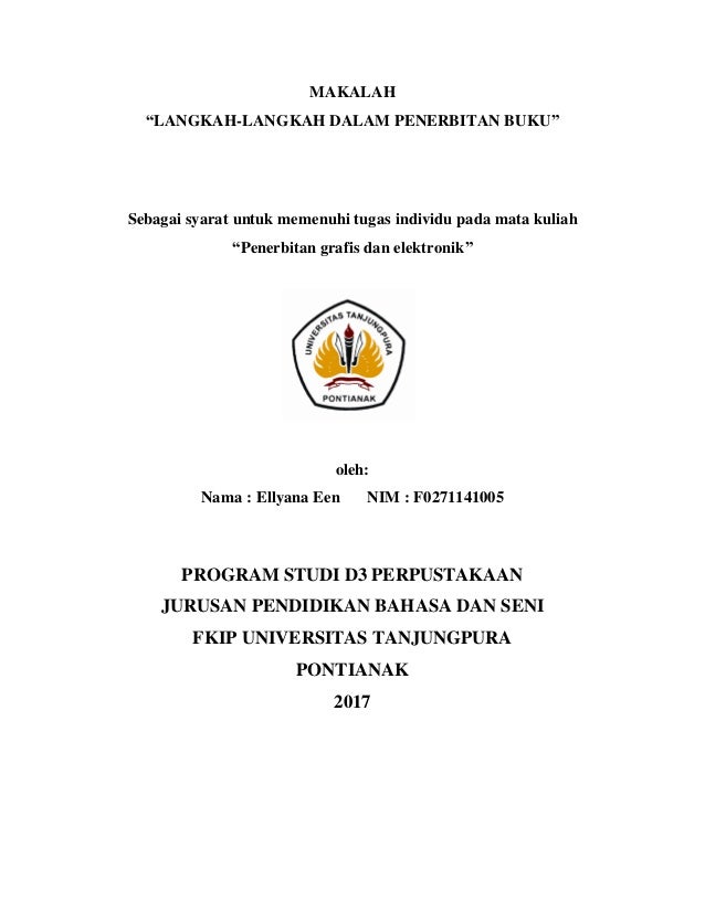Contoh Cover Makalah Untan Tulisan