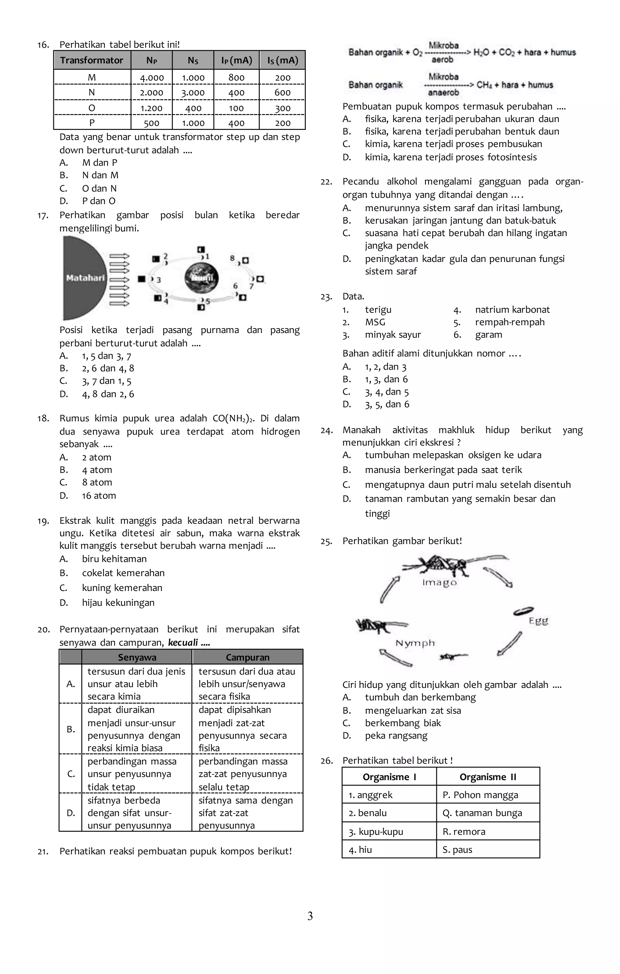 SOAL TRY OUT FISIKA SMP | DOCX