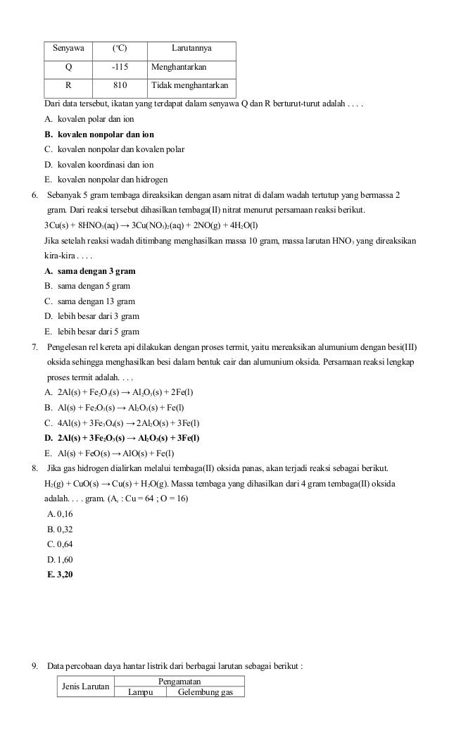 Soal Kimia kelas 3 SMA 11