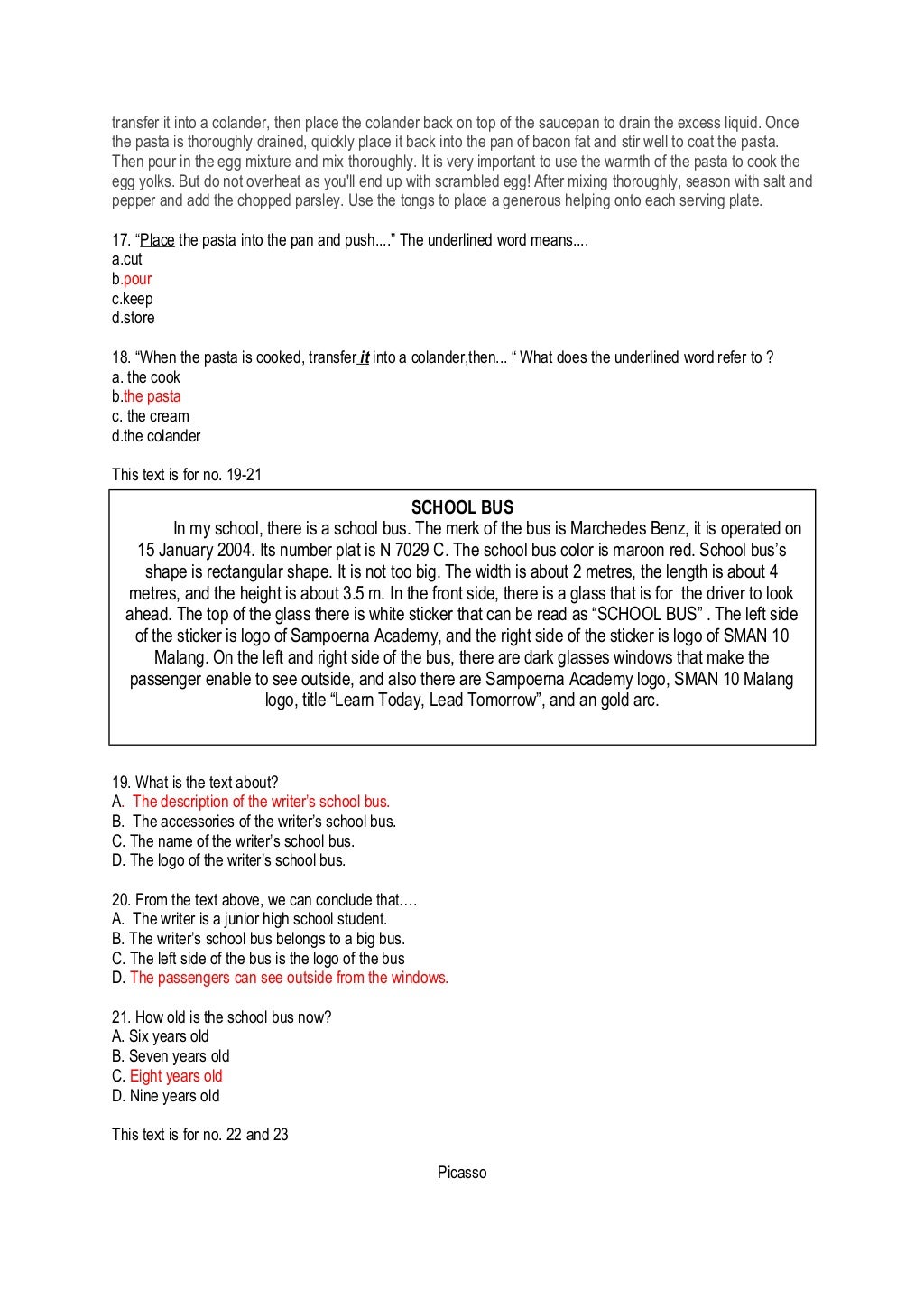 Soal Simulasi UN Bahasa Inggris 2014 Soal Simulasi UN Bahasa Inggris 2014