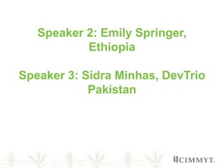 Understanding gender in wheat-based livelihoods for enhanced WHEAT R4D impact in Afghanistan, Pakistan and Ethiopia