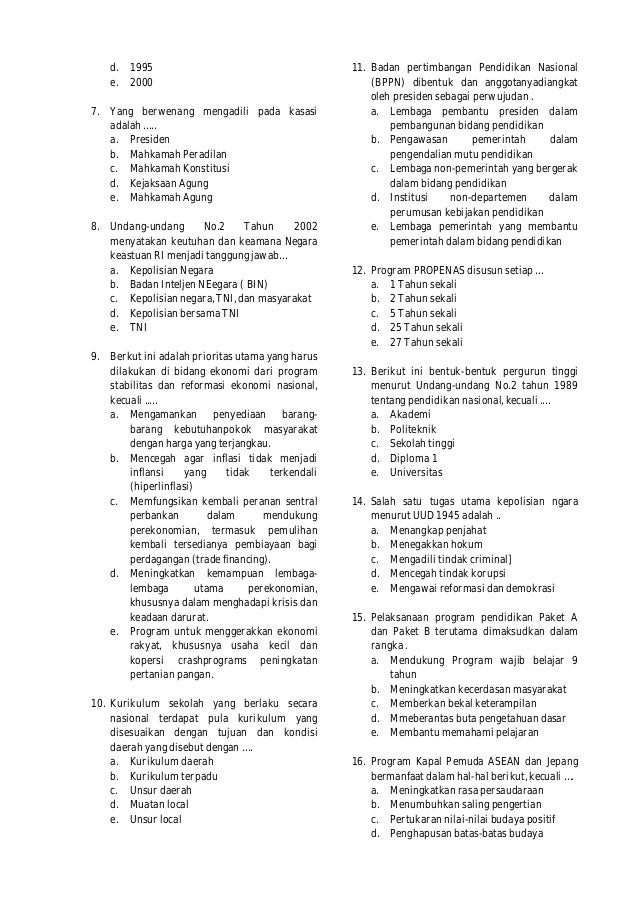 Paket Soal Tes Umum Semua