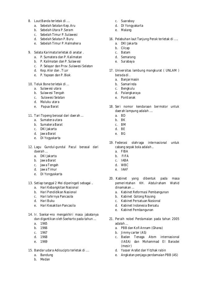 Soal Tes Masuk Universitas Semarang