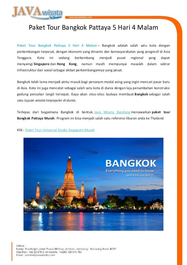 Paket Tour Bangkok Pattaya 5 Hari 4 Malam Java Wisata Tours Paket Tour Bangkok Pattaya 5 Hari 4 Malam Java Wisata Tours