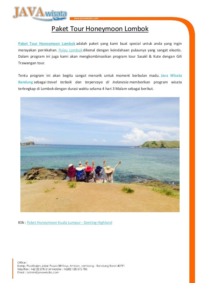 Paket Tour Honeymoon Lombok Java Wisata Paket Tour Honeymoon Lombok Java Wisata