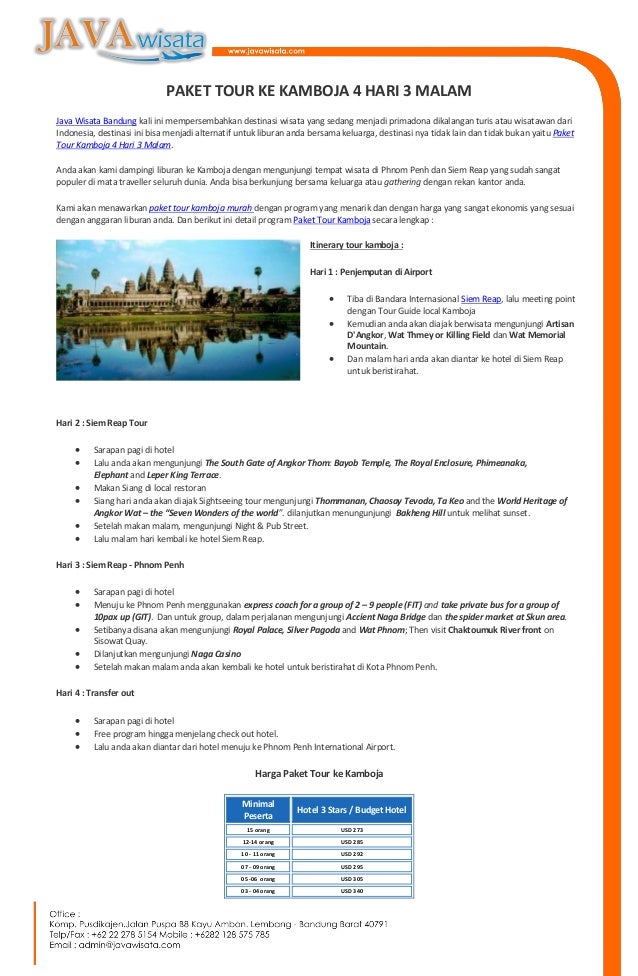 Paket Tour Kamboja 4 Hari 3 Malam