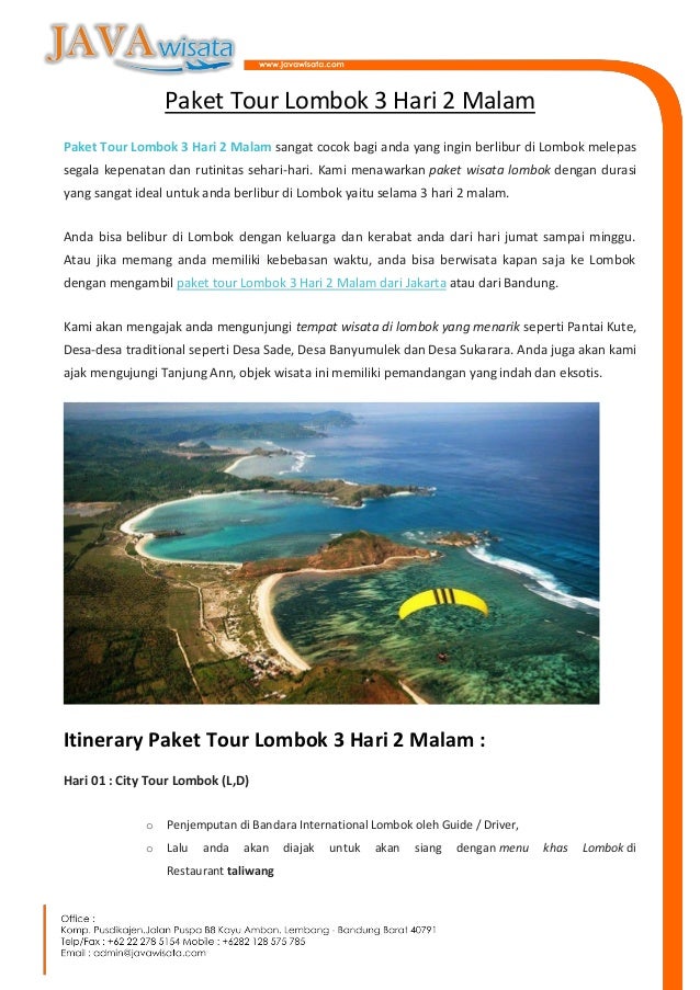 Paket Tour Lombok 3 Hari 2 Malam Paket Tour Lombok 3 Hari 2 Malam