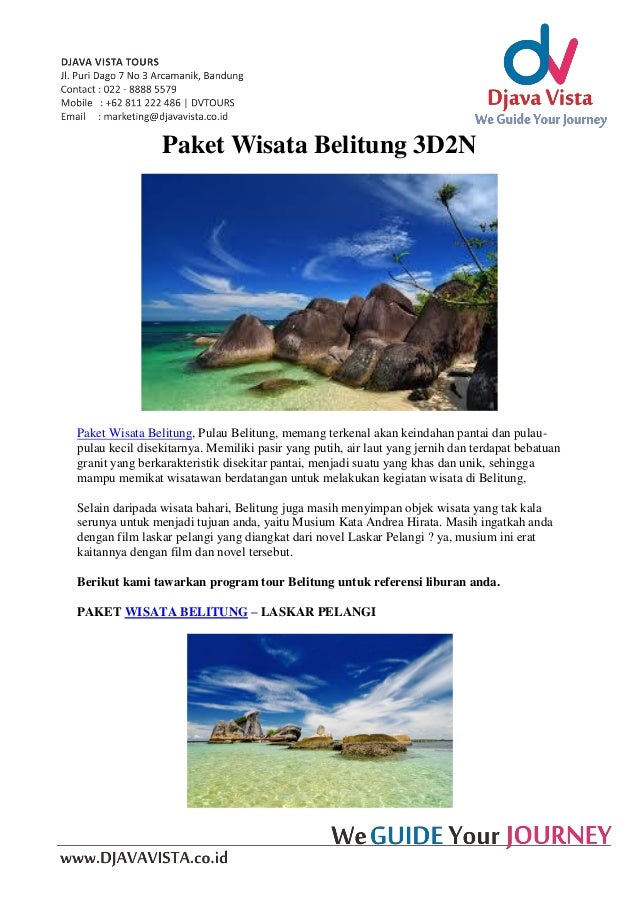 Paket Wisata Belitung 3 D2n Paket Wisata Belitung 3 D2n