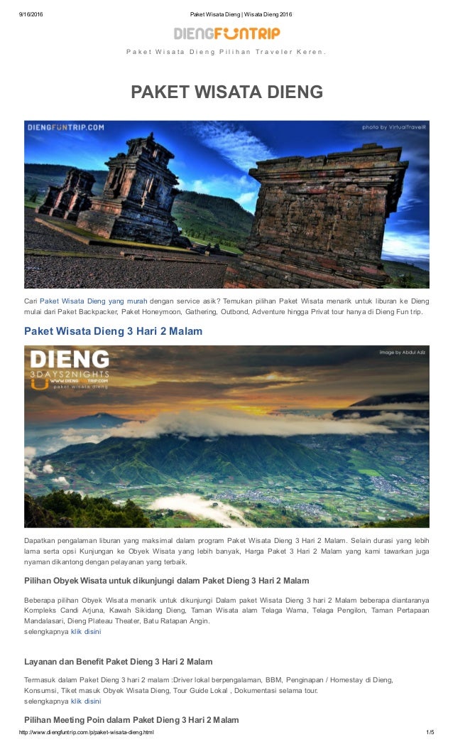 Dieng Fun Trip Paket Tour Wisata Dieng 2016 Dieng Fun Trip Paket Tour Wisata Dieng 2016