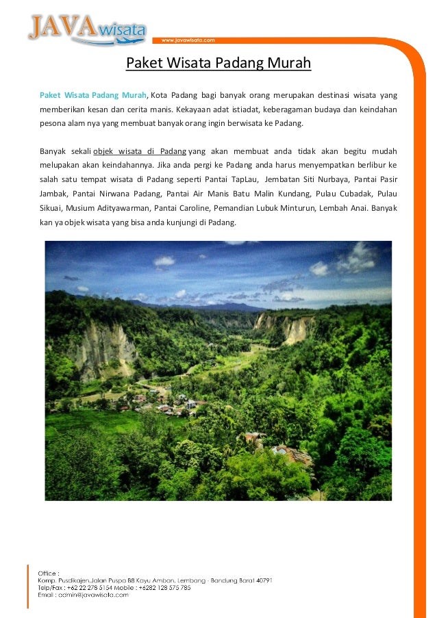 Paket Wisata Padang Murah