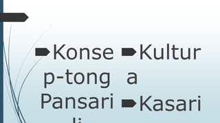 Konse 
p-tong 
Pansari 
li 
Kultur 
a 
Kasari 
an 
 