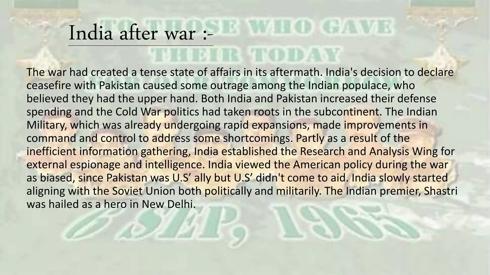 Pak india 1965 war | PPTX