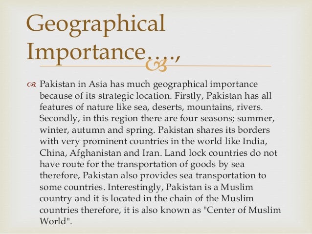 Pakistan Geographic Importance