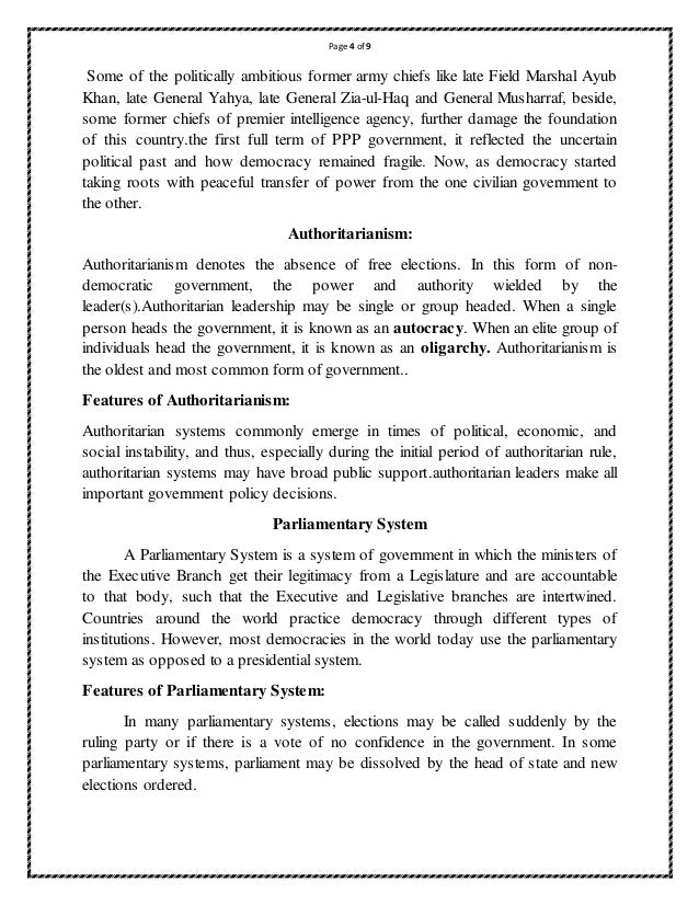 pakistan political system form of government in pakistan
