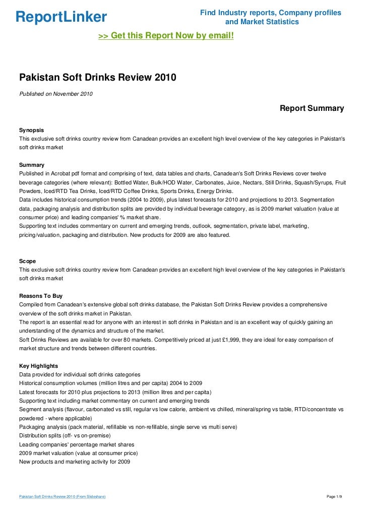 Pakistan Soft Drinks Review 2010