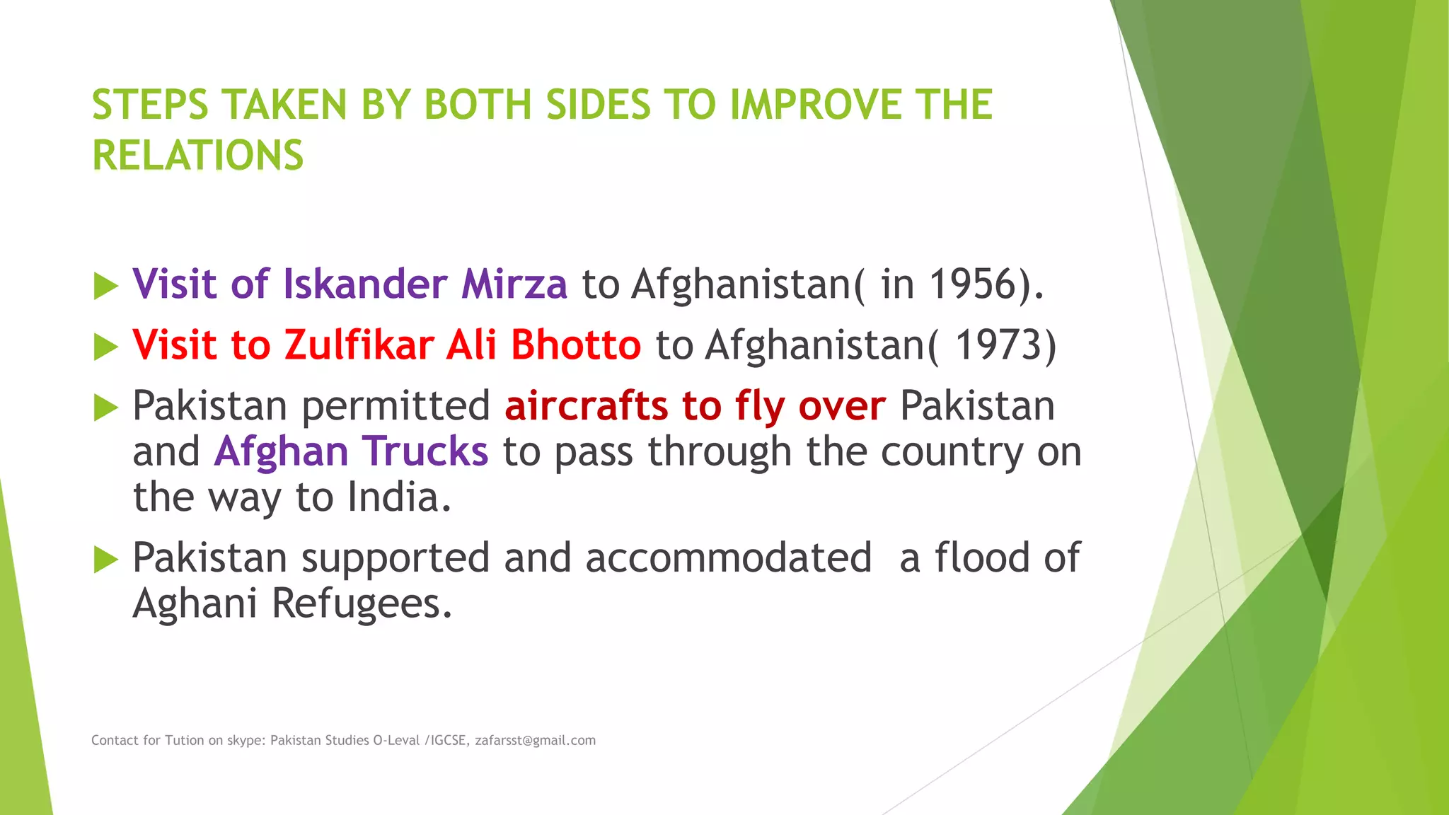 Relation of Pakistan and afghanistan | PPTX
