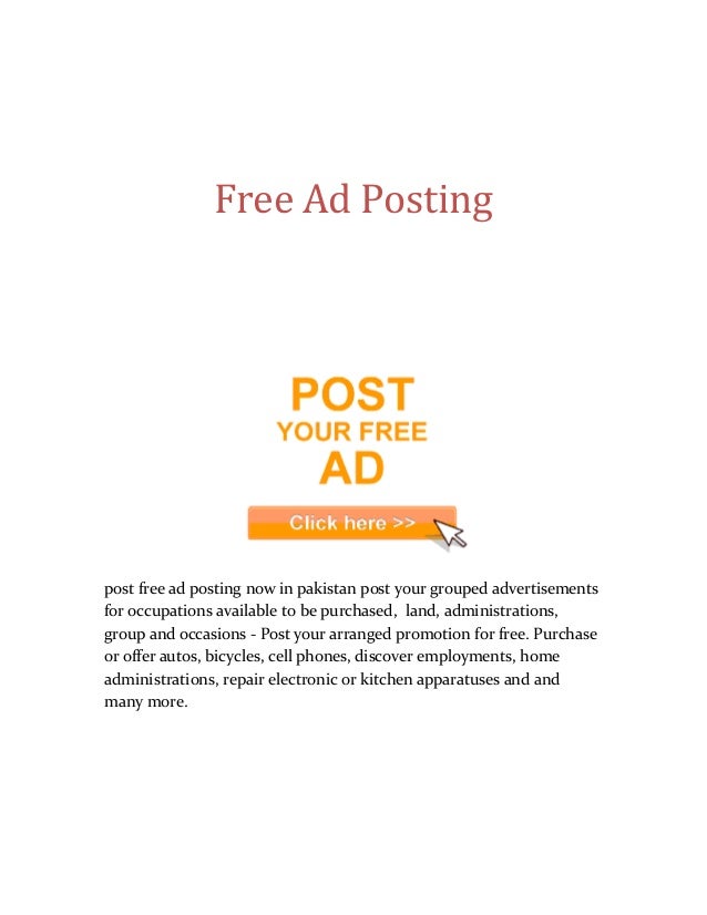 Free Classified Ads Pakistan