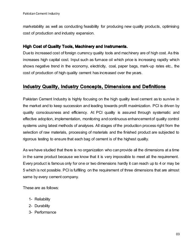 Research papers cement industry pakistan