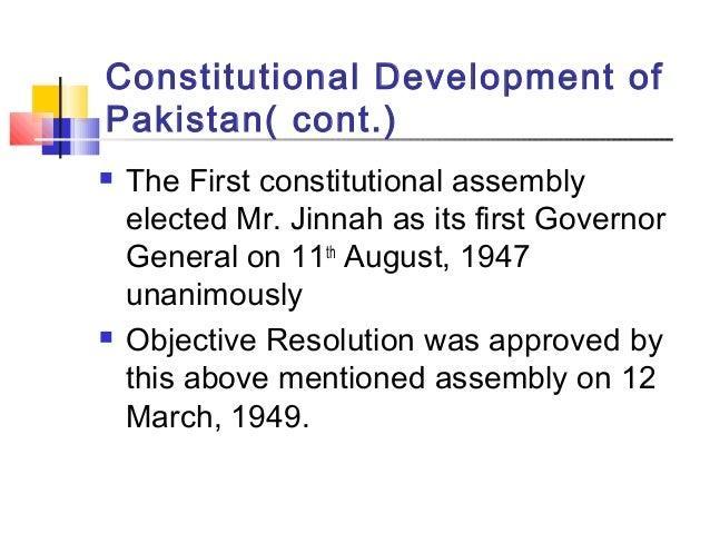 Pakistan Constitutional History From 1947 To 1956 Pakistan Constitutional History From 1947 To 1956